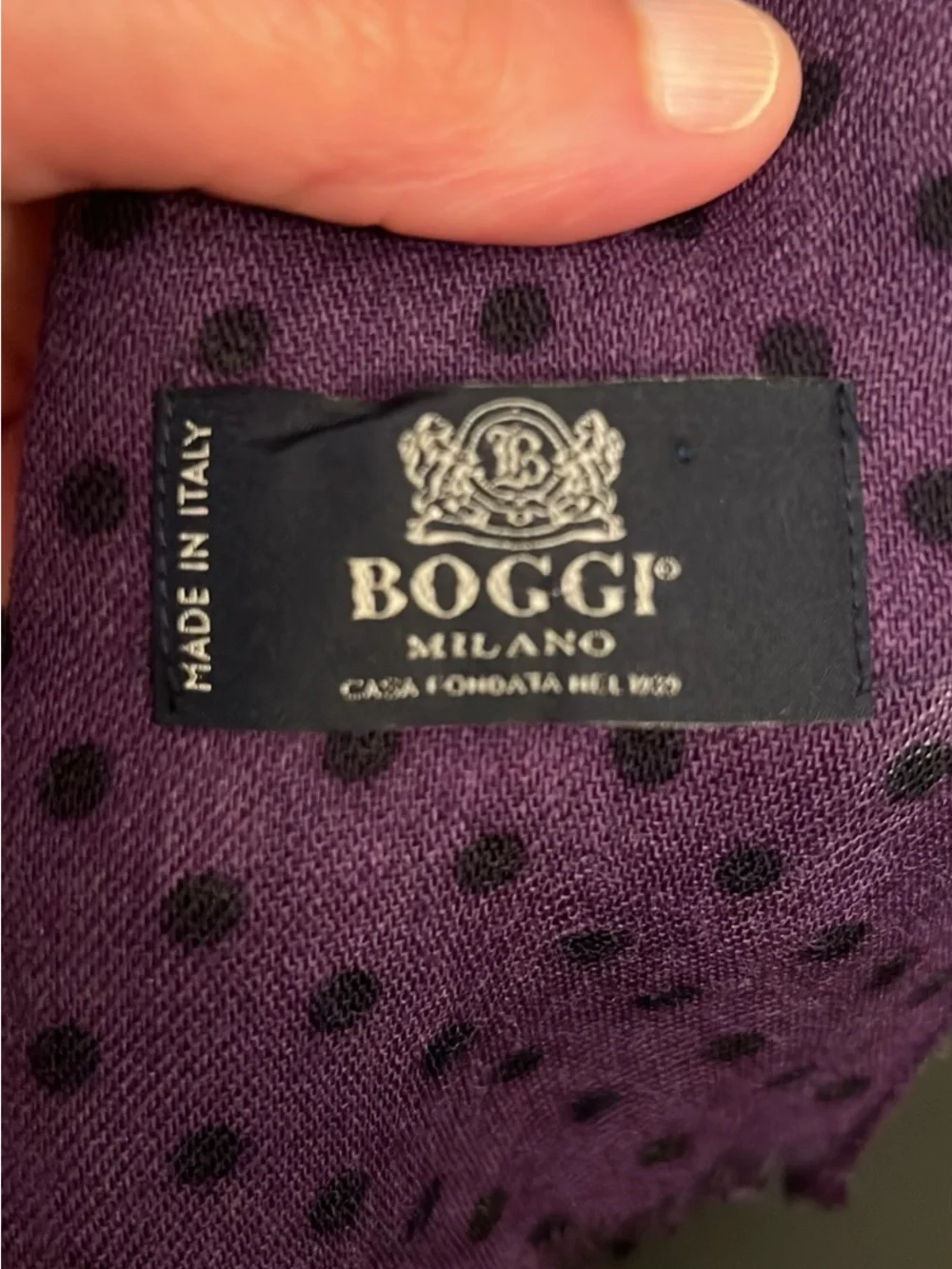 Elegant Purple Polka Dot Scarf